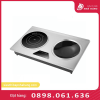 Bếp điện từ công nghiệp 2 bếp 1 bếp phẳng và 1 bếp sâu lòng điều khiển cảm ứng 220V-50Hz 2*4kW ID-S4000TC