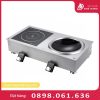 Bếp điện từ công nghiệp 2 họng mặt phẳng và mặt sâu lòng 220V-50Hz 2*5kW   Q-5000TC-0004
